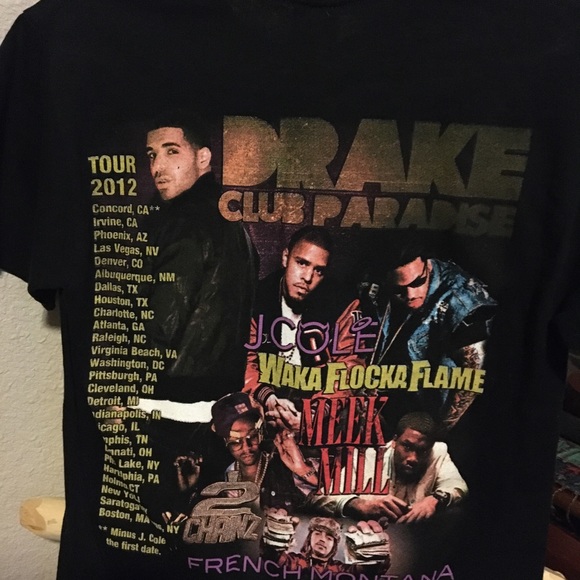 Shirts Drake Club Paradise 212 Tour Tshirt Black Poshmark